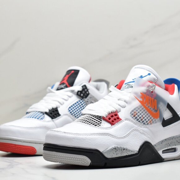 Jordan Air Jordan 4 Retro Red and Blue Mid-cut Retro Casual Sports Basketbal - Picture 5 of 8